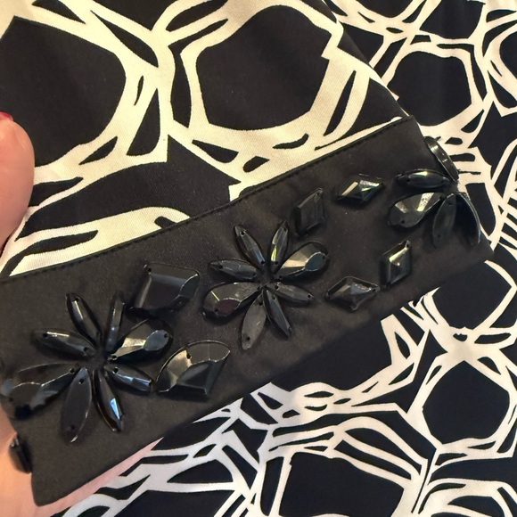 INC International Concepts Black and White Patterned Dress - Picture 3 of 4